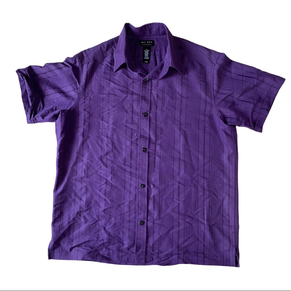 Axcess Claiborne Purple Button Up Short Sleeve